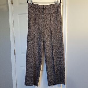 Banana Republic Women's Charcoal Tweed Wide Leg Pants